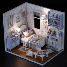 Sunshine Overflowing 3D DIY Wooden Doll House Handmade Mini Puzzle Miniature Furniture Toy Dollhouse Educational Toys Gift