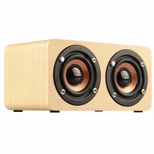 Wooden Bluetooth Speaker w5 HIFI Wireless Speaker 3D Dual Loudspeakers Surround Mini Portable bluetooth USB Charging