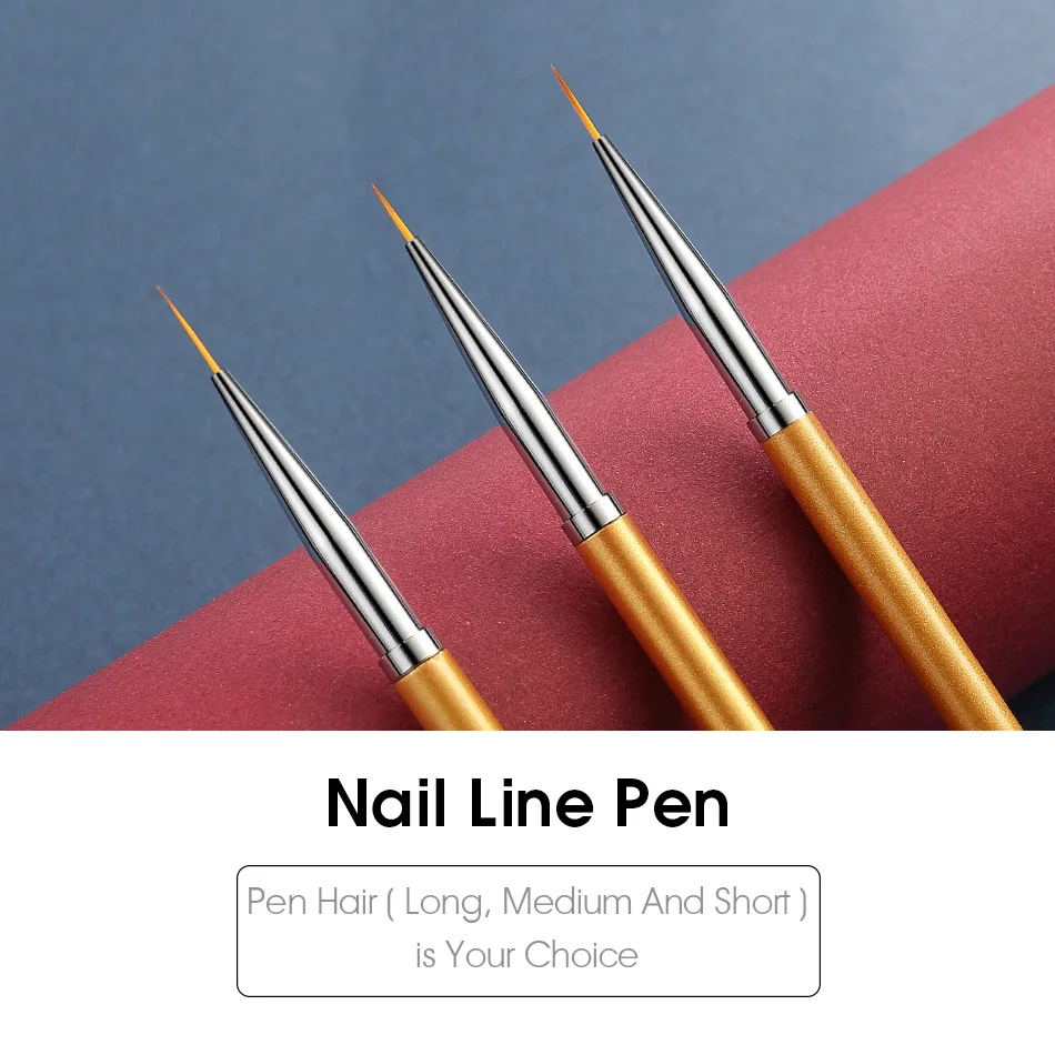 ROHWXY 3 шт./компл. Nail щетка для маникюра тонкий акрил щетка для ногтей гель Кисть для дизайна ногтей рисунок УФ- гель Лаки ручка
