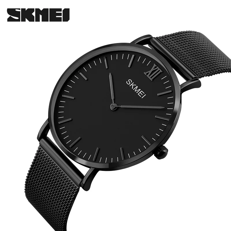2018 SKMEI Luxury Brand Men Watch Ultra Thin Stainless Steel Clock Male Quartz Sport Watch Waterproof Casual Wristwatch Relogio 