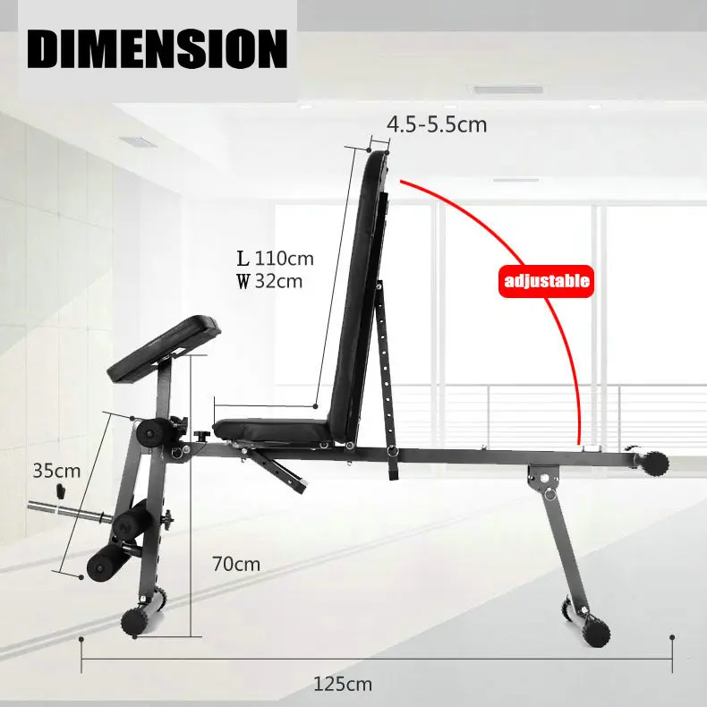 5 в 1 Ab скамейка, стул для гантелей, доска для пресса, доска с наклоном, упражнения пуш-ап, наклонная Складная скамейка с регулируемым классом