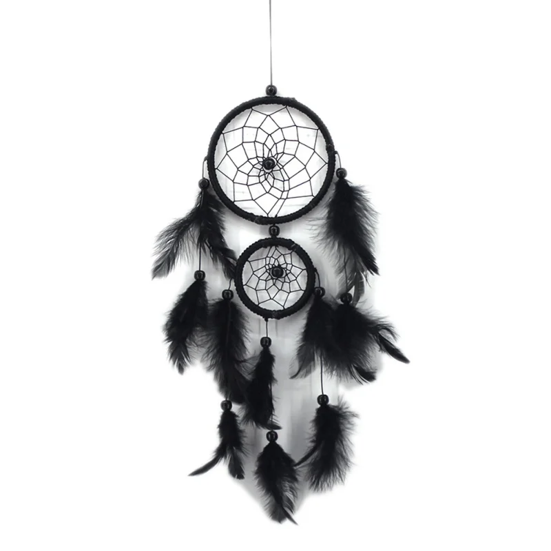 New Handicraft Originality Big Hot Brown New Style Feather Pendant Dream Catcher Dreamcatcher Wind Bells Gift - Цвет: B