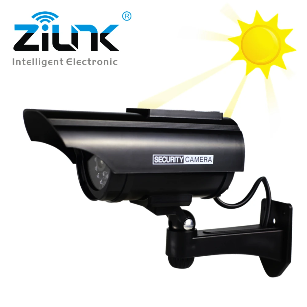 Solar Power Fake Camera Outdoor Security Waterproof Dummy Camera With Flashing Red LED CCTV ...