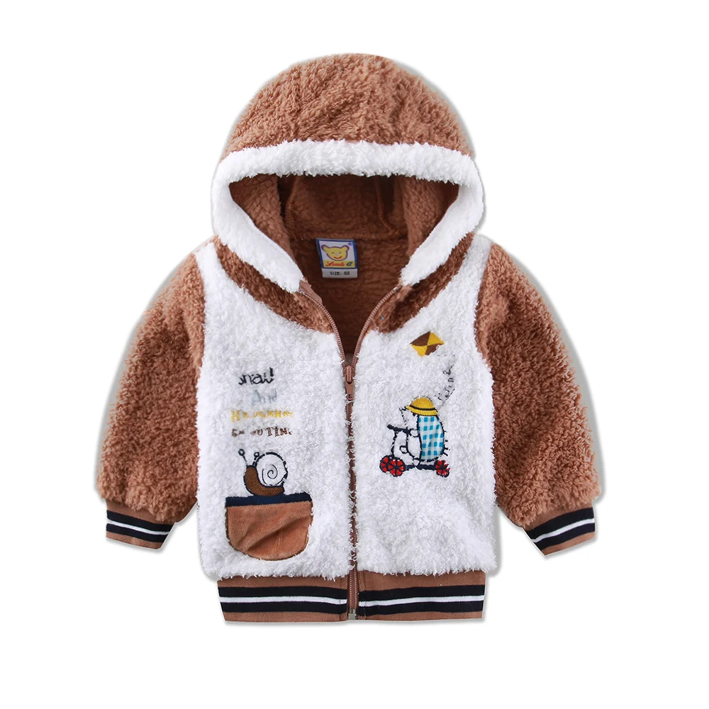 Wholesale Baby Jacket Coral Fleece Boys Clothes Long Sleeve Warm Girls