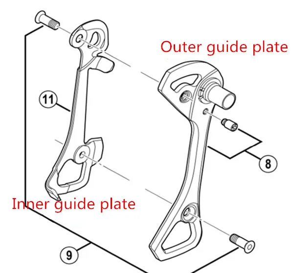 Shimano задний переключатель инструмент для ремонта внутренняя внешняя направляющая пластина перегородка для UT 6800 6870 R8000 XT M781 786 M8000 XTR M9000