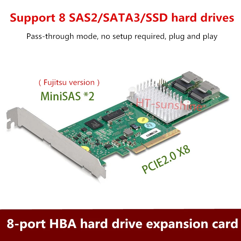  LSI 9211-8i HBA festplatte riser karte 8 interne SATA3 + SAS2 port unterstützung Graben BHD Freies 