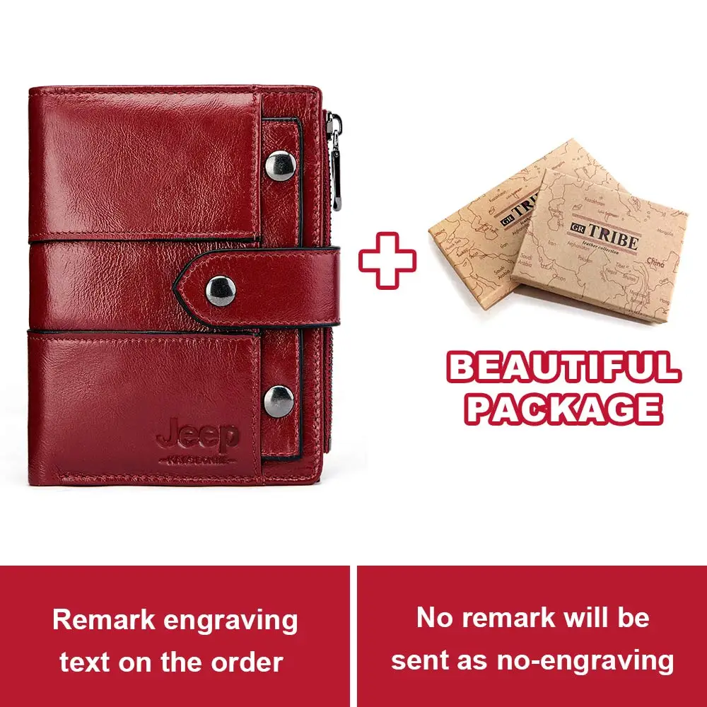 Free Engraving Genuine Leather Women Wallet Coin Purse Small Card Holder Slim PORTFOLIO Portomonee Hasp Girl Lady Pocket - Цвет: Red BOX