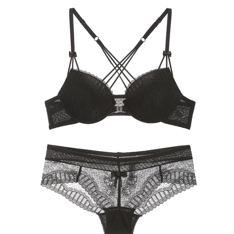 Комплект женского Бесшовного нижнего белья с чашками пуш ап и застежкой