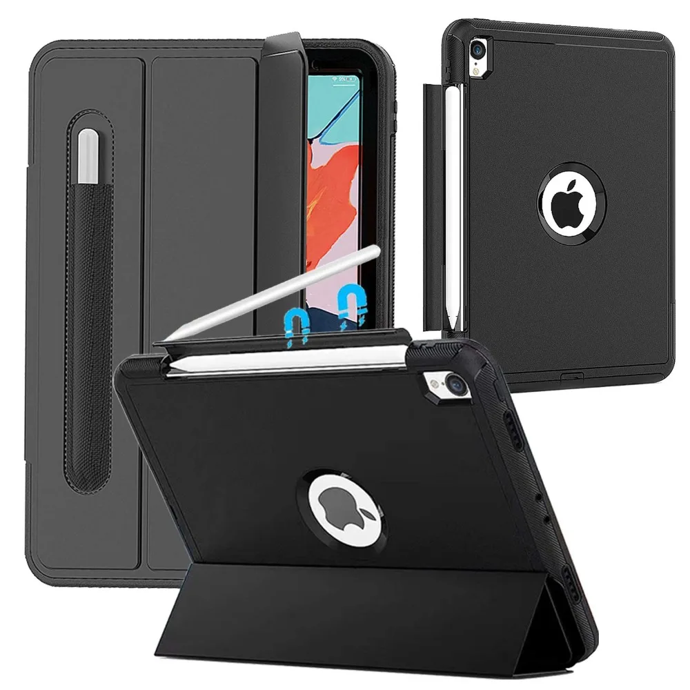 

For iPad Pro 11 Case 2018 with Pencil Holder [Support Apple Pencil Charging] Folio Auto Sleep/Wake Smart Cover for iPad Pro 11