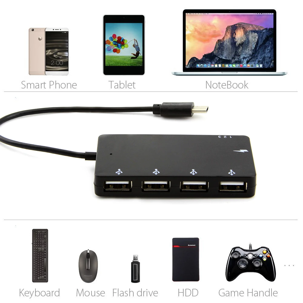 USB концентратор CHYI 4 в 1 2 0 порта|USB-хабы| |