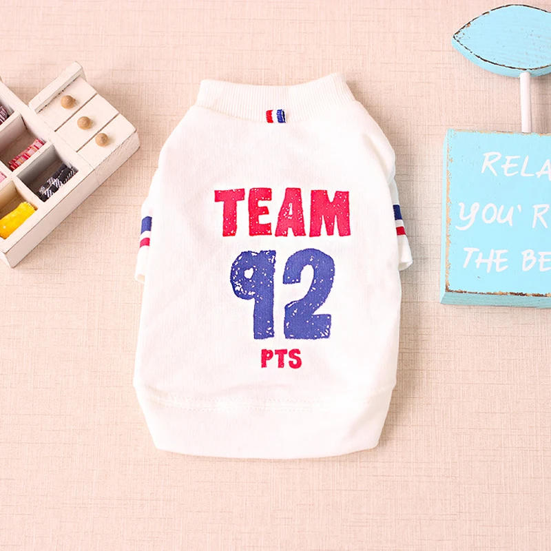 

Petstyle Autumn Dog Clothes 92 Team Print Pet Dog Cat Coat Jacket Cotton Soft T-Shirt Sportwear Clothing Sweatshirt Teddy Outfit