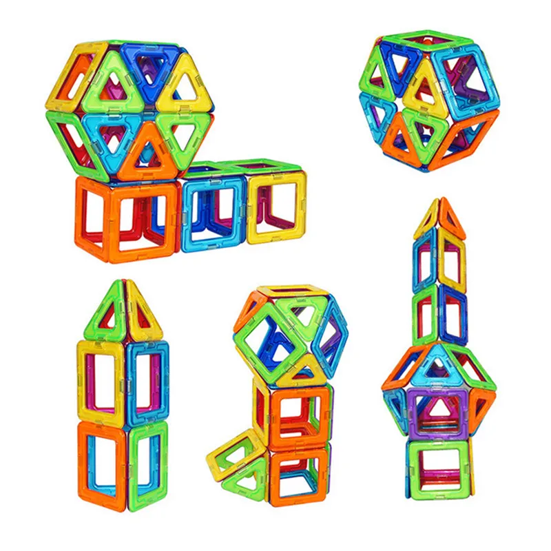 MylitDear 158 шт./лот большой размер 3D DIY строительные блоки Магнитная дизайнерская модель квадратный треугольник светящиеся Кирпичи игрушки для детей