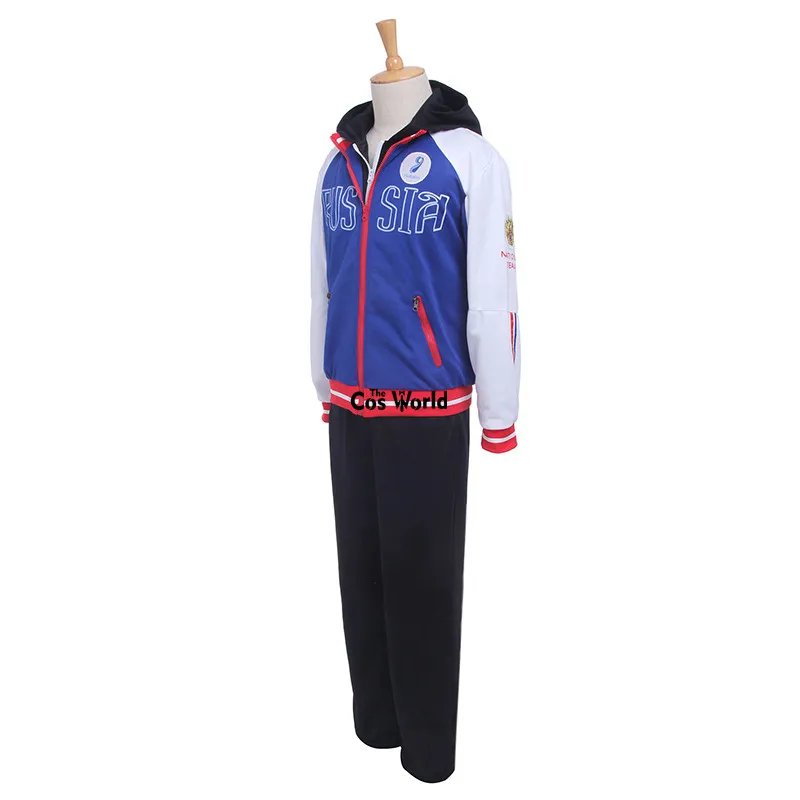 Yuri Plisetsky Anime Cosplay Fantasias, Casaco, Jaqueta, Hoody, Hoodie, Calças, Sportswear, Jersey, Uniforme, Roupa