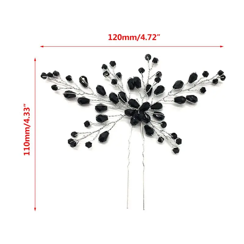Ювелирные изделия для волос, шпильки для невесты, черная заколка для волос с кристаллами, свадебный головной убор, ювелирные изделия для женщин, леди, роскошные подвески, подарки, Свадебная вечеринка, шар