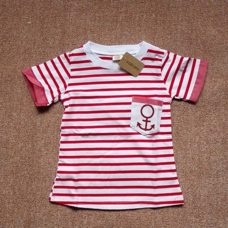 

SQBCMW 2019 kids tops Children T-shirts for baby boys summer short sleeve t shirts stripes Size90~130