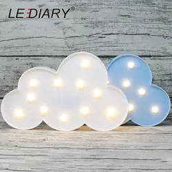 Lediary Creative Cloud Форма LED ночник Синий Розовый 3D Атмосфера лампы для Для детей Спальня Батарея AA украшения дома