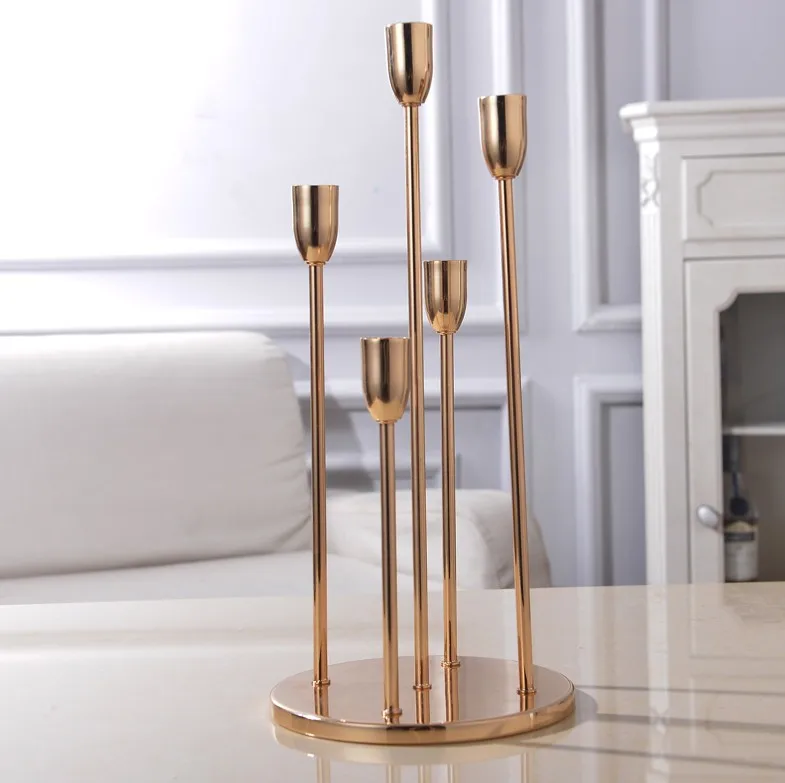 5 Heads/ Arms Metal Candelabra Candle Holders Wedding ...