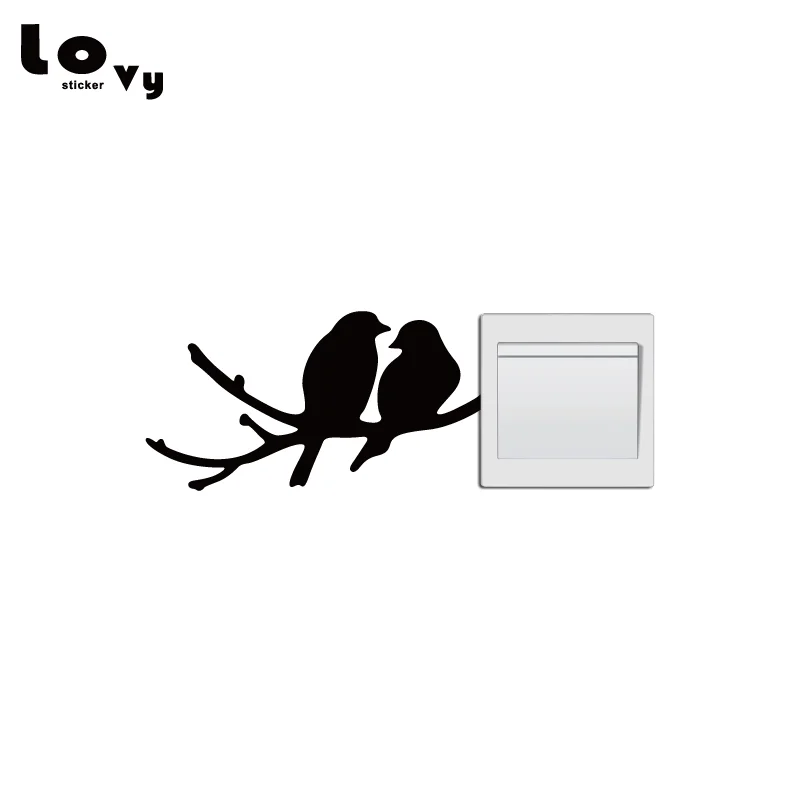 Birds On The Branch Vinyl Switch Sticker Cartoon Animal Art Wall for Kids Rooms Bedroom Home Decor SW0412 | Дом и сад