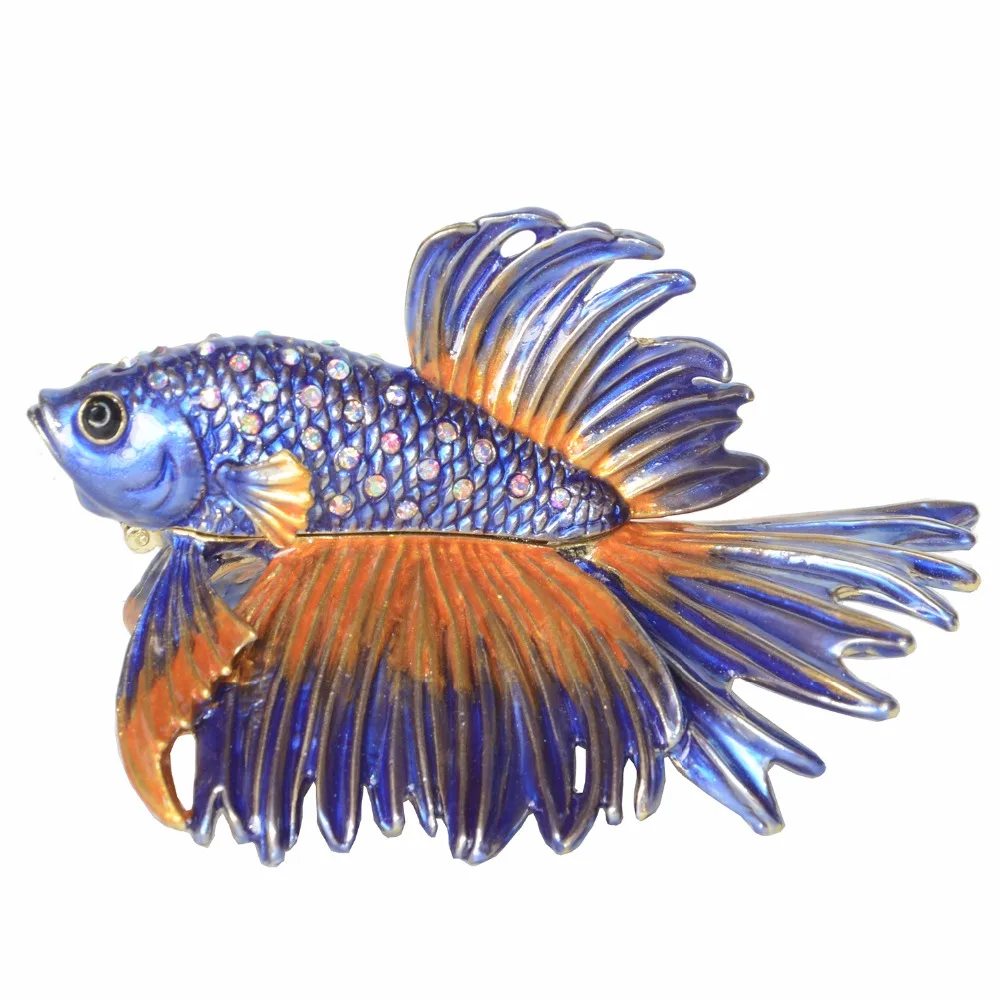 Crowntail бета рыба безделушка коробки ювелирных изделий и органайзер морские