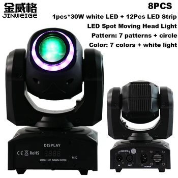 

Free Shipping 8pcs/Lot Mini Led 30W Spot Moving Heads Lights Super Bright for party Mobile DJ Show Stage