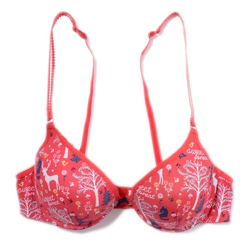 

100% cotton young girl bra christmas underwear red small size mm push up bra