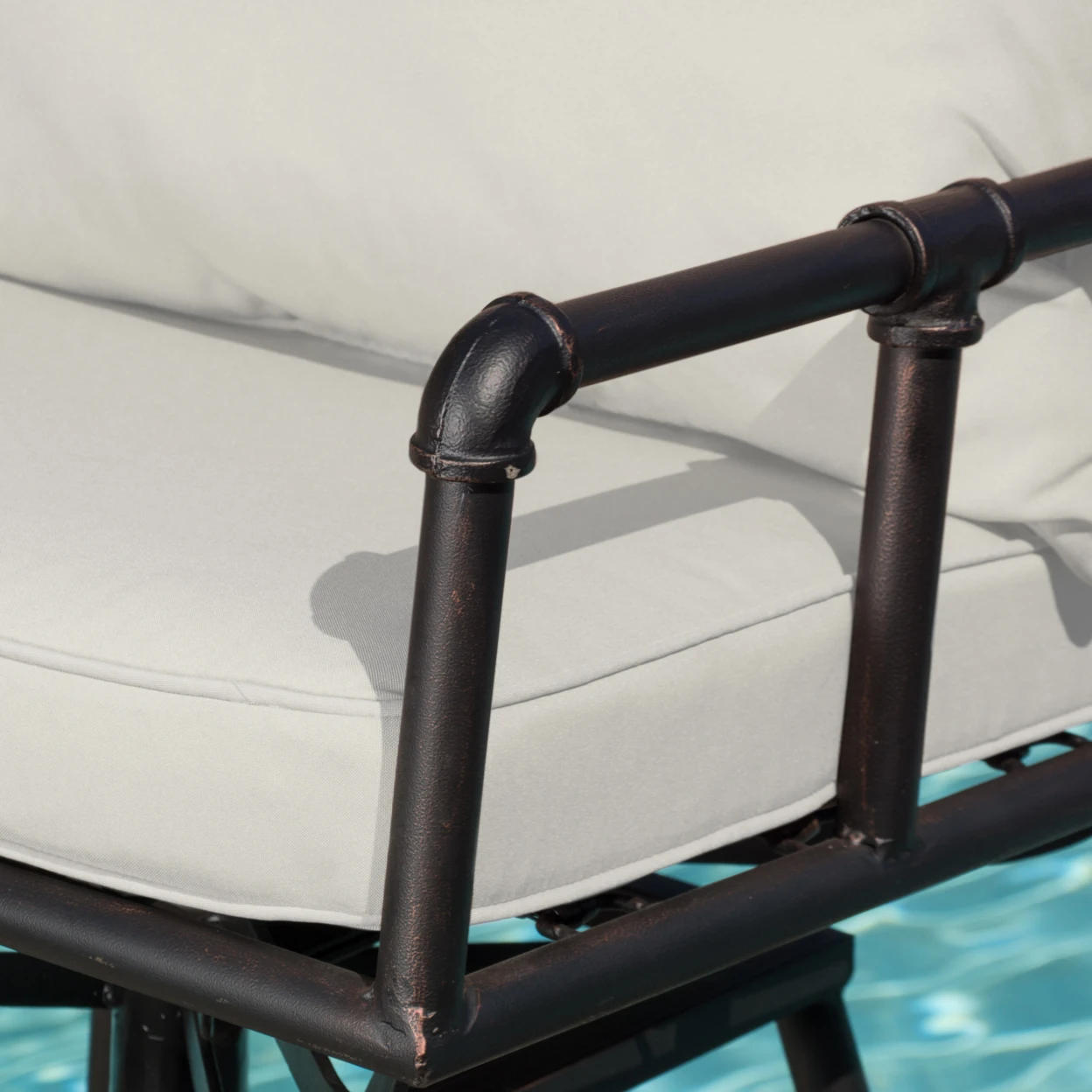 Varick Outdoor Adjustable Pipe Barstool with Cushions (3)