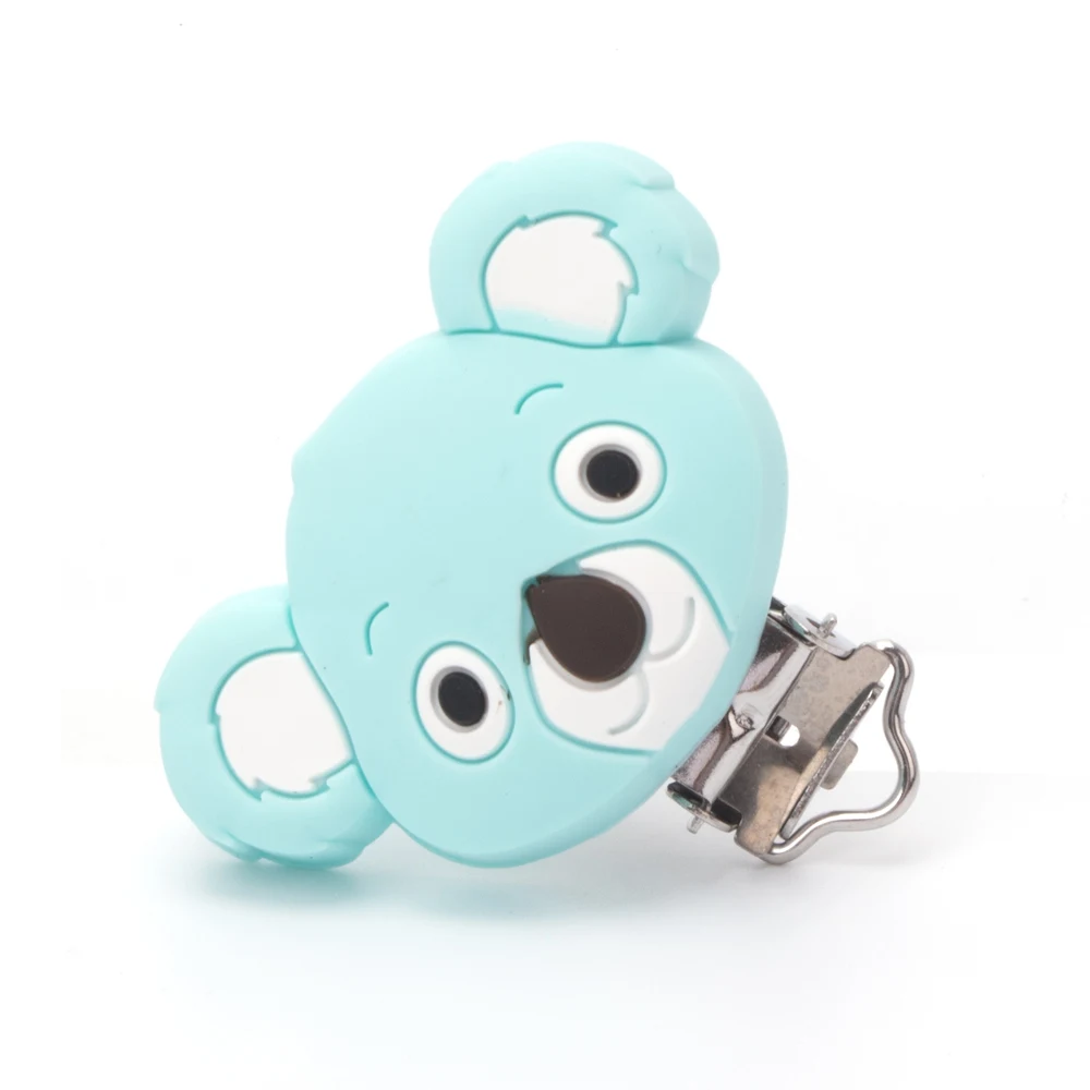 10 шт. силиконовая цепочка для детской соски Koala Perle, зажим, держатель, сделай своими ругами Слингобусы, пустышка, зажимы, адаптеры, игрушка для кормления - Цвет: Blue Green