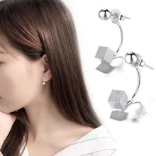 Smjel простой квадратный серьги-гвоздики корейские персонализированные серьги для пирсинга геометрические серьги ювелирные изделия бижутерия подарки на день рождения
