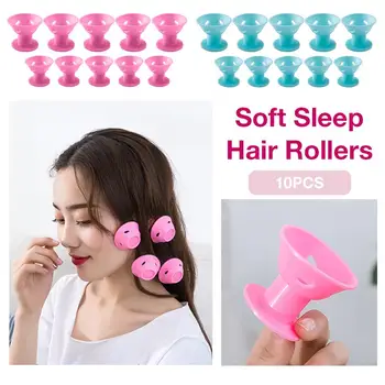 

10Pcs/set Soft Rubber Magic Hair Care Rollers Silicone Hair Curler No Heat Hair Styling Tool For Women Hair Curlers