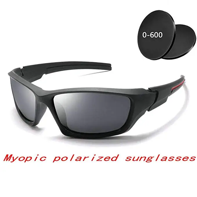 

MINCL/Fashion Sport Polarized Sunglasses Men Square Frame Brand Designer Myopic polarized sunglasses with box FML