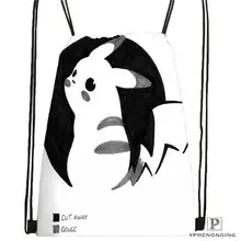 Изготовленная на заказ походная сумка на шнурке с изображением Пикачу и друзей(черная спинка) 31x40 см#20180611-02-97