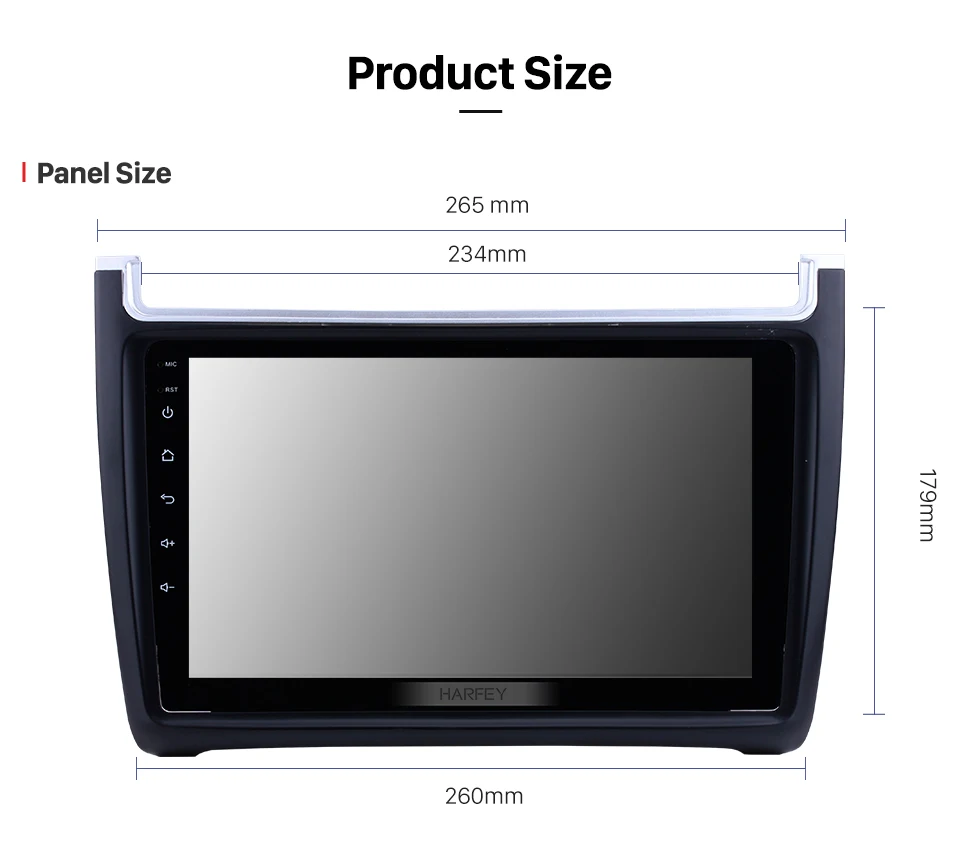 Excellent Harfey for VW Volkswagen Polo 2012-2015 9" Android 8.1 Car Audio Stereo GPS Navigation with 1080P Video Bluetooth car Radio SWC 18
