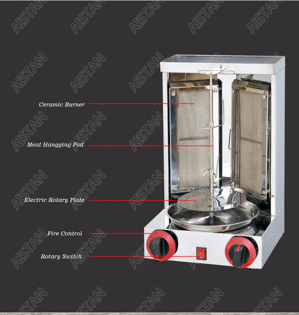 OT25 Barbecue Turkey Doner Kebab Machine Shawarma Roasters Rotisserie Ovens Gas Two Burners OT25 Barbecue Turkey Doner Kebab Machine Shawarma Roasters Rotisserie Ovens Gas Two Burners
