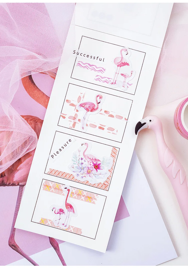 45 листов/1 лот Kawaii канцелярские наклейки Розовый фламинго дневник планировщик декоративные мобильные наклейки Скрапбукинг DIY ремесленные наклейки
