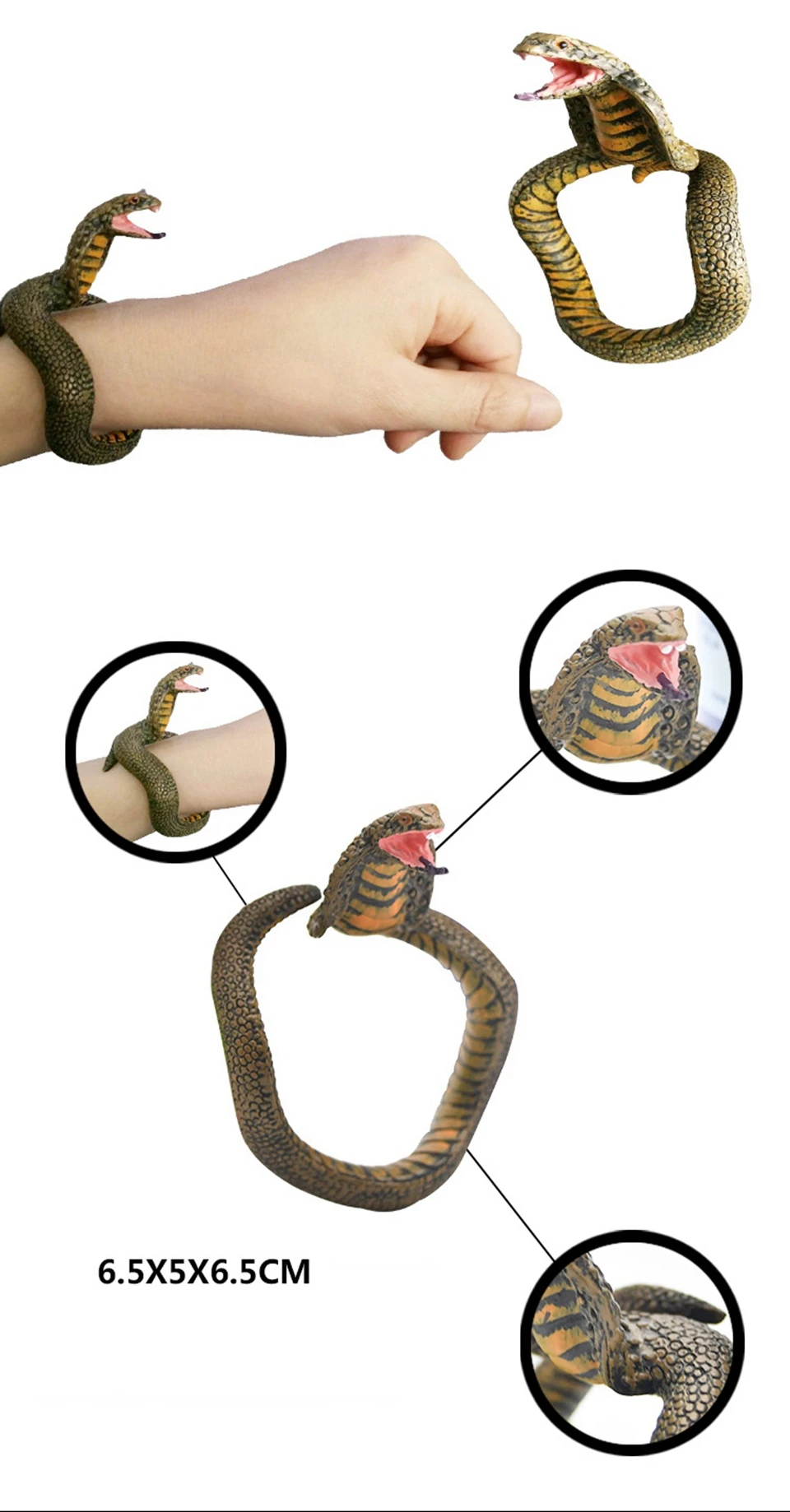 Имитация змеиного браслета Кобра Гремучая змея питон модель шутка смешная страшная игрушка поддельные змеи фигура семейные вечерние игрушки для детей