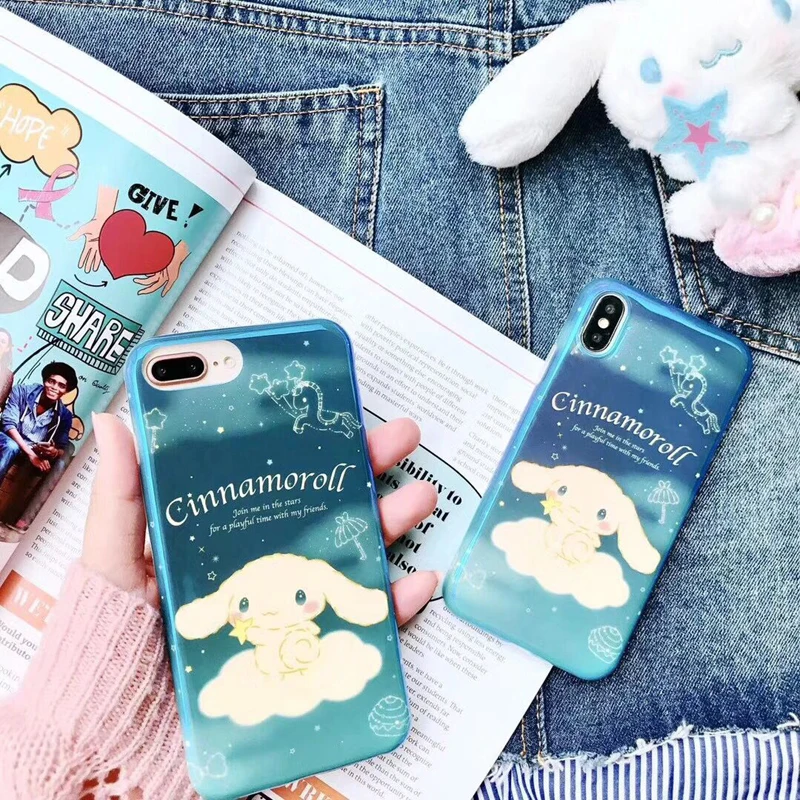 YHCSZ звездное небо модные буквы Cinnamoroll Собака Облако Мягкая IMD крышка чехол для iPhone