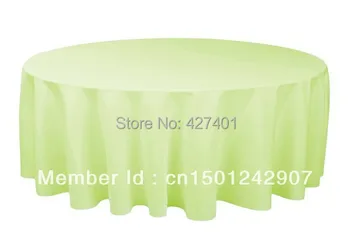 

Hot Sale 132 " Pale Green Round Table Cloth Polyester Plain Table Cover For Wedding Events &Party Decoration
