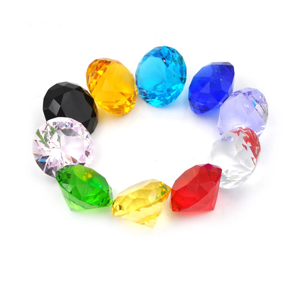 

Clear Diamond Crystal Faceted Cut Shape Paperweights Glass Giant Diamond Jewel Gem Home Decor Craft Display Gift