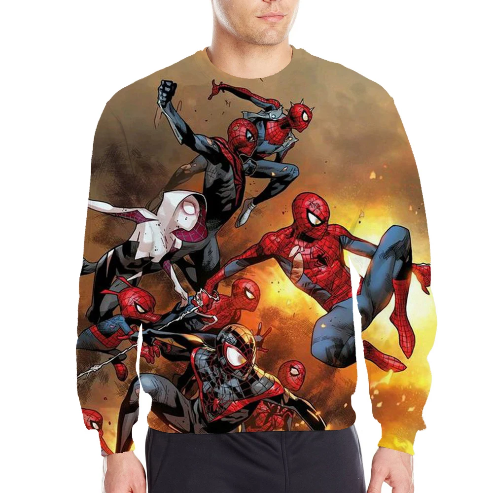 Sweatshirts Hoodie Men Spiderman Printed Streetwear Sweatshirt Teens Boys Cartoon Hip Hop Ulzzang Clothes Oversized Tracksuits