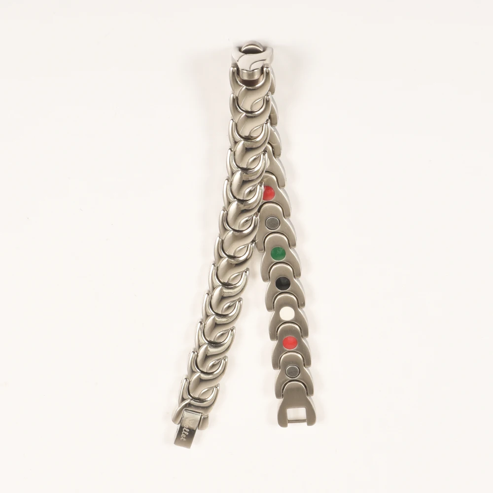 Ювелирные изделия Wollet 316L магнитный браслет из нержавеющей стали для мужчин и женщин 5 в 1 Инфракрасный германий турмалин Ион гематитовый магнит