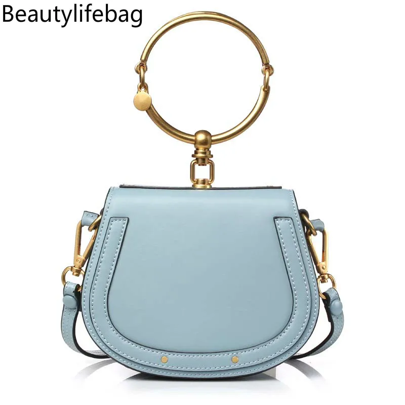 

PISIDIA 2019 Luxury Women Bag Brand Shoulder Bag Half Moon Handbag Fashion Crossbody Bag Genuine Leather Purse Ring Ladies Bag
