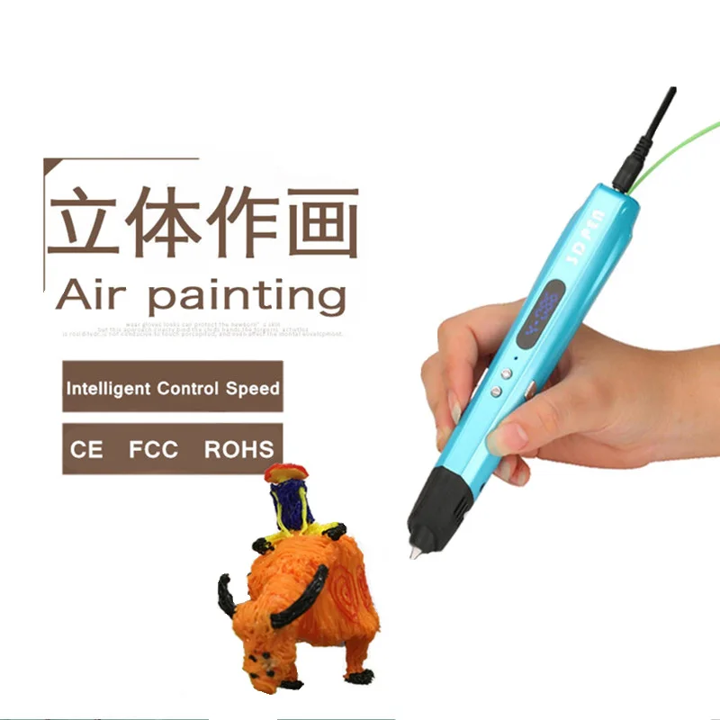 

3 Colors 3D Printer Pen Removable Nozzle 3D Printing Pen Free PCL Filament Low Temperature Protection 3D Graffiti Pen USB 3D Pen