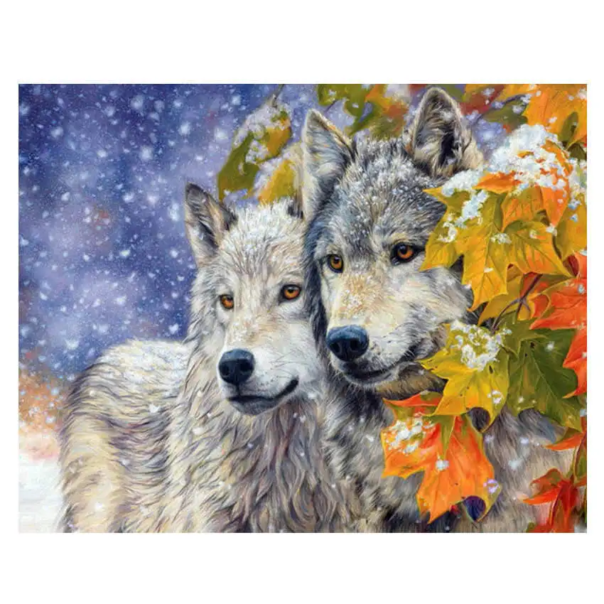 

Coloring By Numbers,Paint By Number,Picture,Wolf Couple,Painting Calligraphy