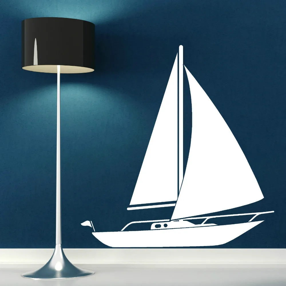YACHT SAILING BOAT Nautical Marine Vinyl wall art sticker decal Adesivos de parede Sticker