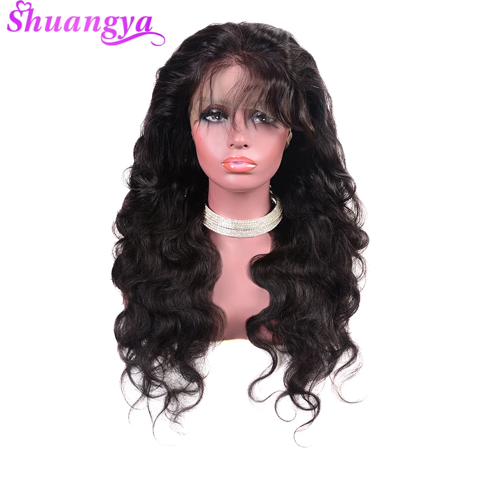 

Shuangya Brazilian Remy Hair Wigs 150% Density 360 Lace Frontal Wig Pre Plucked With Baby Hair 10"-24" Body Wave Natural Color