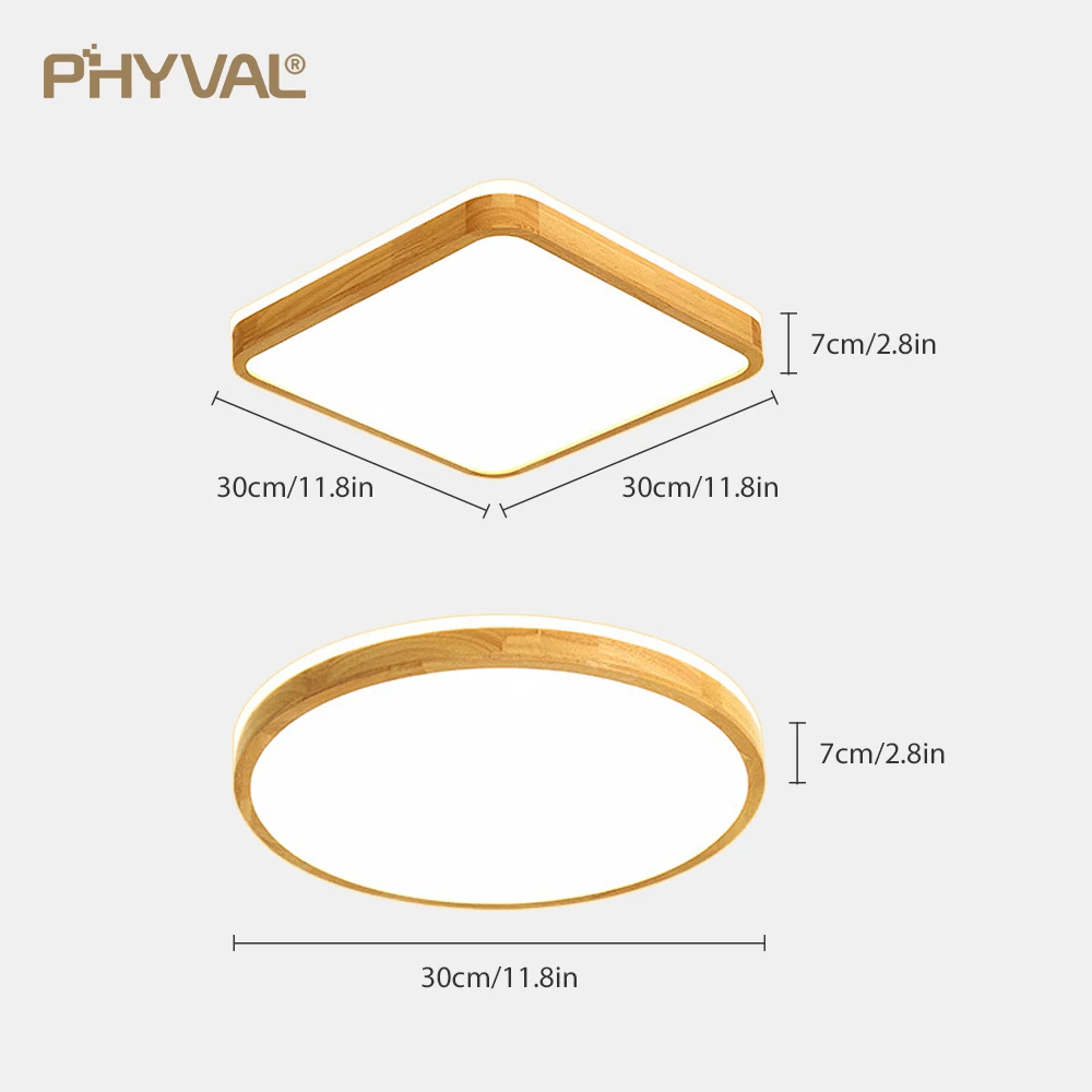 Деревянный светодиодный потолочный светильник, Круглый квадратный, 7 см, поверхностный монтаж, потолочный светильник, современный, для гостиной, спальни, кухни, потолочный, отельный светильник ing