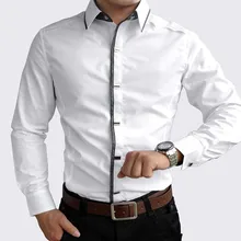 Новинка, весенне-осенние хлопковые нарядные рубашки, высокое качество, мужская повседневная рубашка, повседневная мужская приталенная рубашка больших размеров xxl