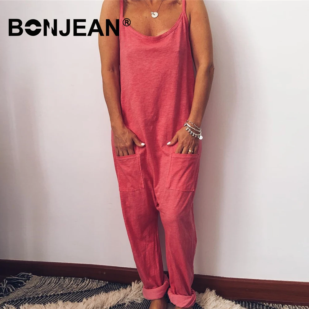 

Playsuit Rompers Womens Jumpsuit Combinaison Pantalon Femme Black Pink Green Red Summer Overalls Ladies Harem Jumpsuit Z010
