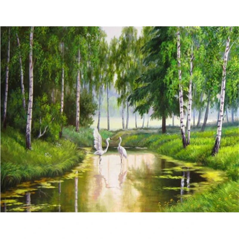 Scenery Diamond Painting Cross Stitch Embroidery Stones Modern Art 5D Full Drill Square Docor | Дом и сад