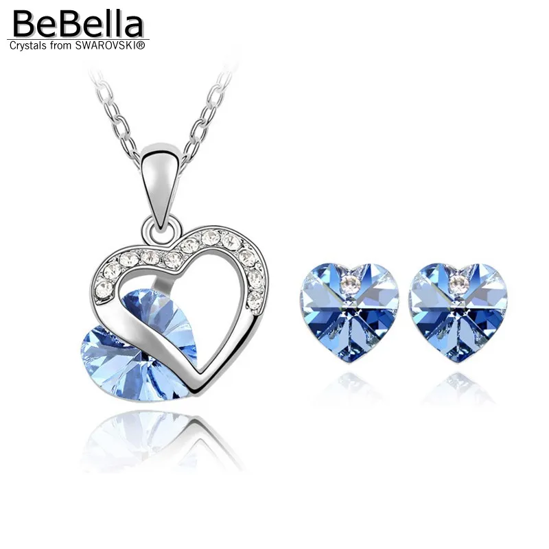 Цепочка с подвеской в форме сердца серьги гвоздики|necklace earring set|earrings setcrystal heart necklace